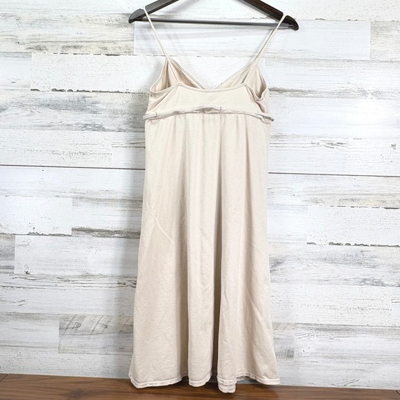 James Perse Standard Size 1 Small Cream Spaghetti Strap Midi Dress Supima Cotton - Picture 2 of 11